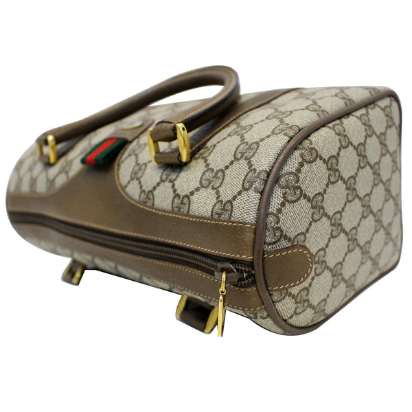 GUCCI Boston Doctor GG Canvas Satchel Handbag Taupe-US
