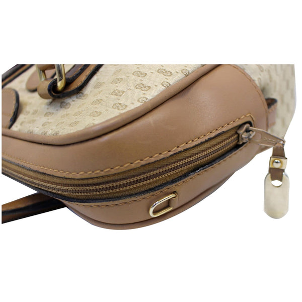 GUCCI Boston Doctor GG Canvas Satchel Handbag Brown