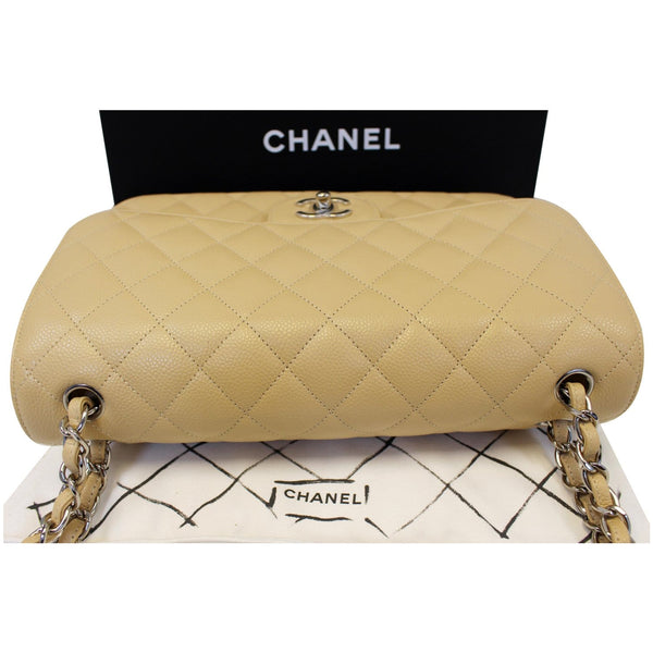 CHANEL Timeless Classic Jumbo Double Flap Caviar Leather Shoulder Bag-US