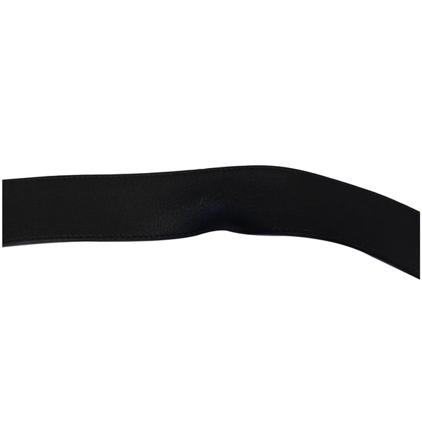 GUCCI Pearl Double G Black Leather Belt Size 44-US