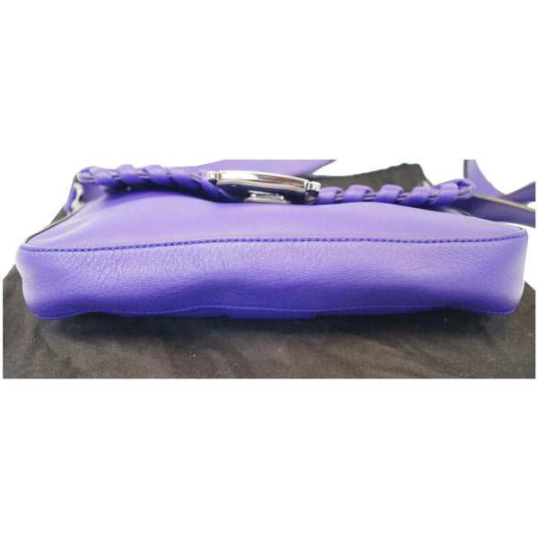 FENDI Baguette Whipstitch Trimmed Leather Shoulder Bag Purple