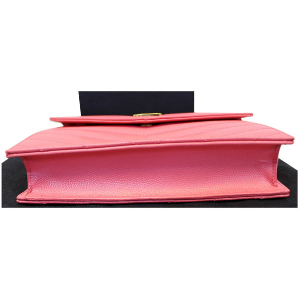 Saint Laurent Monogram Matelasse Wallet-on-A-Chain Crossbody Bag Pink-US