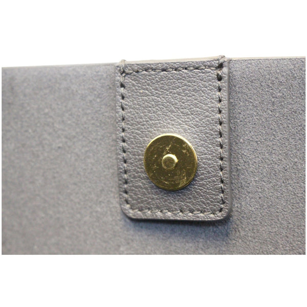 Yves Saint Laurent Shopping Tote Bag Leather Grey - button