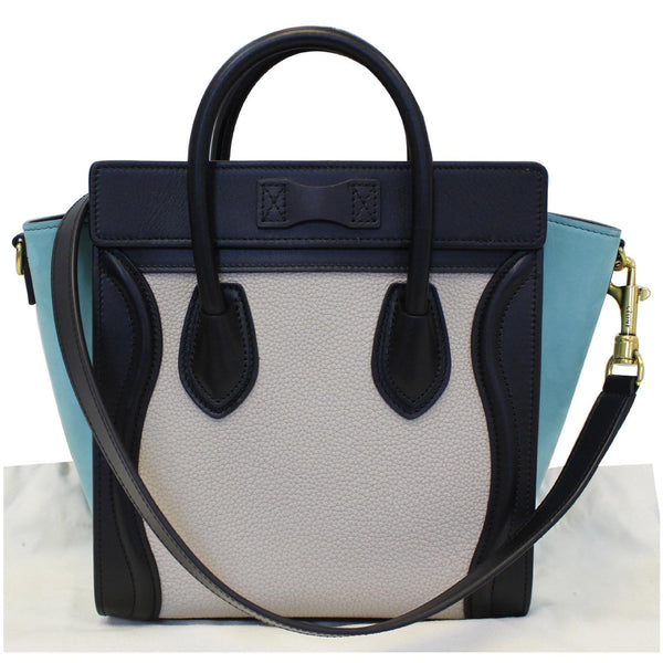 CELINE Nano Luggage Calfskin Leather and Suede Crossbody Bag Tricolor-US