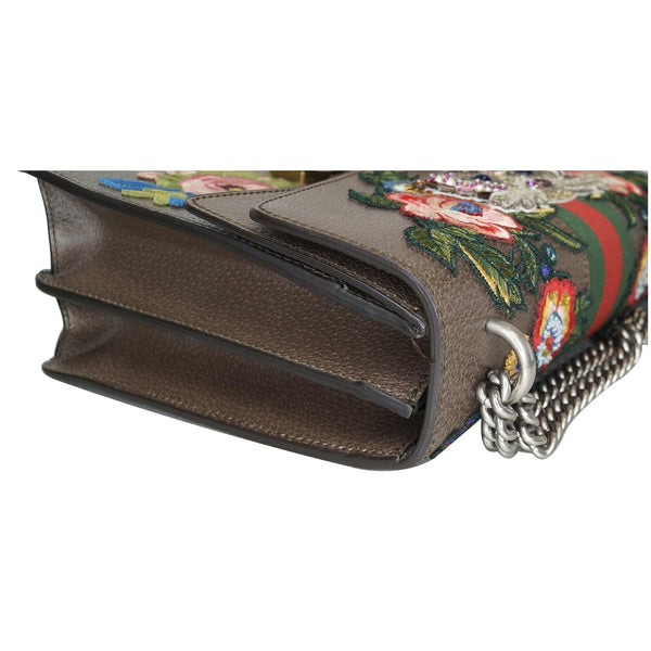 GUCCI Dionysus Embroidered Owl Shoulder Bag Brown 400235