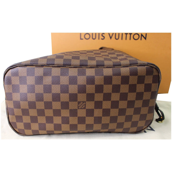 Louis Vuitton Neverfull MM Damier Ebene Tote Bag bottom view