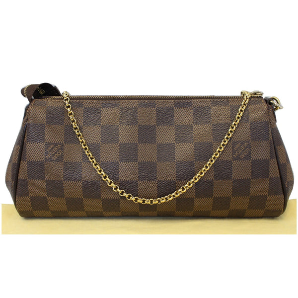 LOUIS VUITTON Pochette Eva Damier Ebene Clutch Bag Brown