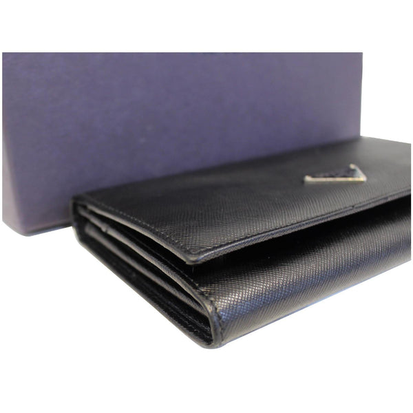 Prada Triangle Continental Flap Wallet - laid against box