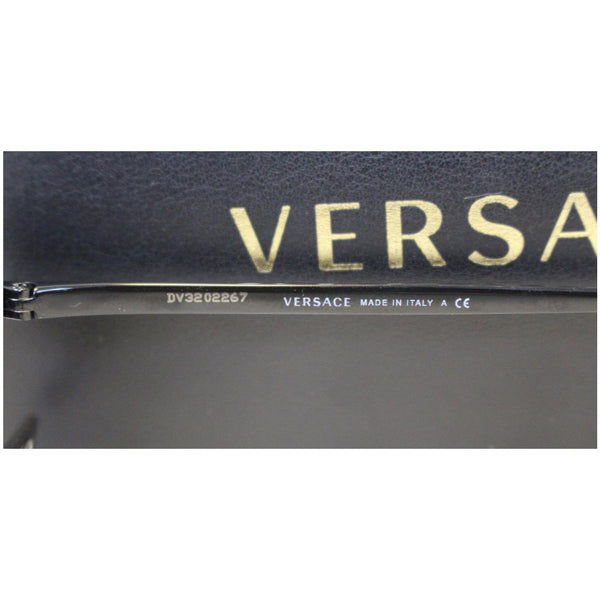 Versace Black Frame Grey Lens Sunglasses - gold logo