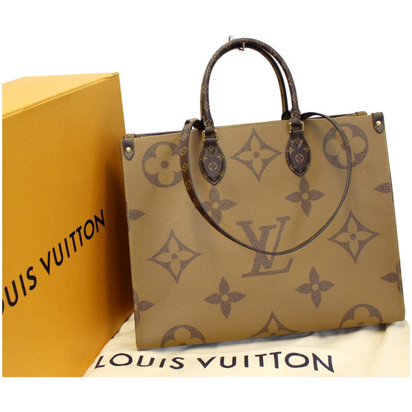LOUIS VUITTON Onthego Reverse Monogram Giant Canvas Shoulder Bag Brown