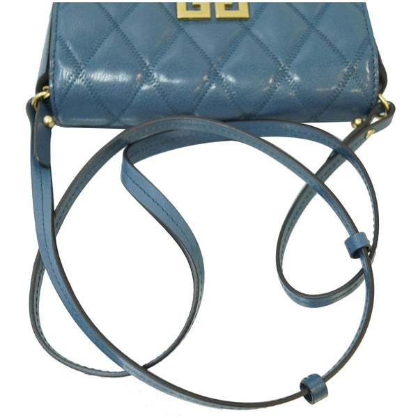 GIVENCHY GV3 Mini Quilted Leather Crossbody Bag Teal Blue