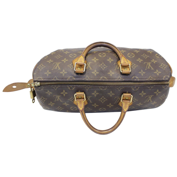 LOUIS VUITTON Speedy 35 Monogram Canvas Satchel Handbag Brown-US