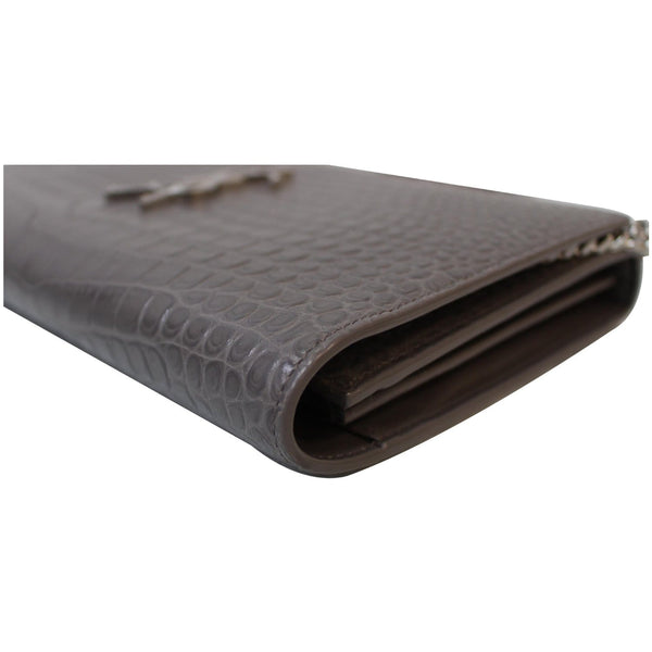 YVES SAINT LAURENT Kate Small Crocodile Leather Crossbody Bag Grey - Last Call