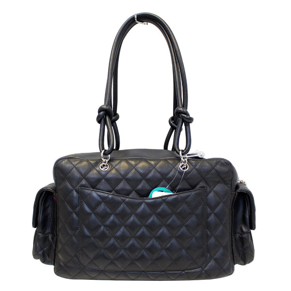 CHANEL Black Quilted Leather Ligne Cambon Reporter Shoulder Bag-US