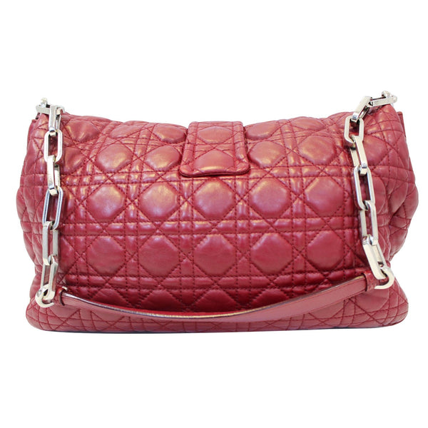 CHRISTIAN DIOR Medium Flap Cannage Leather Shoulder Bag Red-US