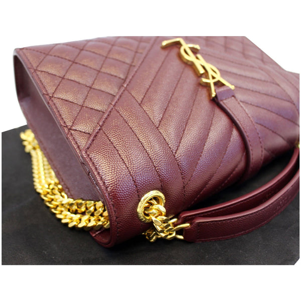 YVES SAINT LAURENT Envelope Medium Chain Shoulder Bag Burgundy