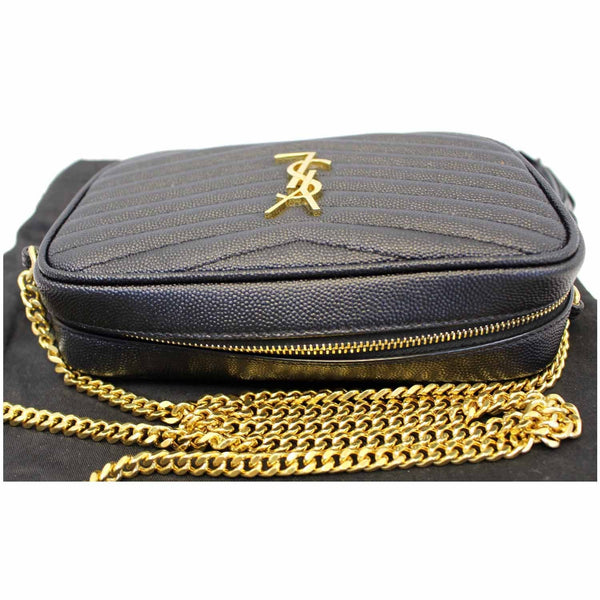 YVES SAINT LAURENT Mini Lou Grain De Poudre Camera Bag Black-US
