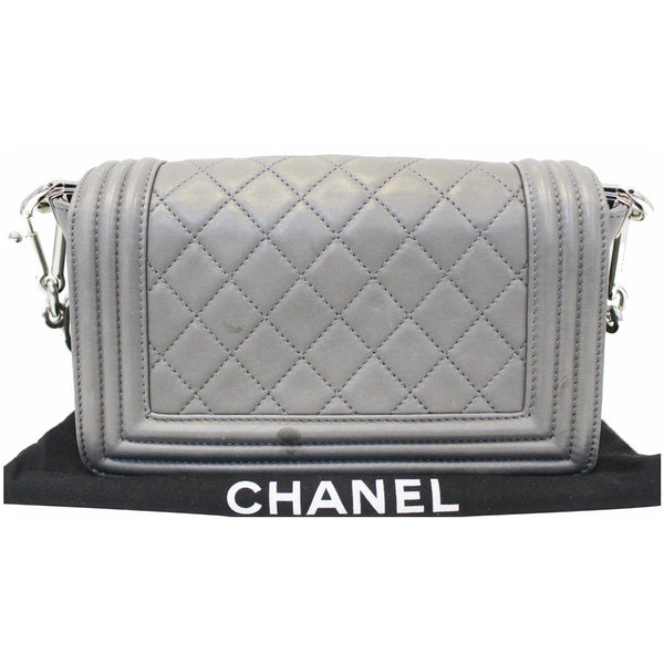 CHANEL Medium Boy Flap w Stingray Lambskin Shoulder Bag Silver-US