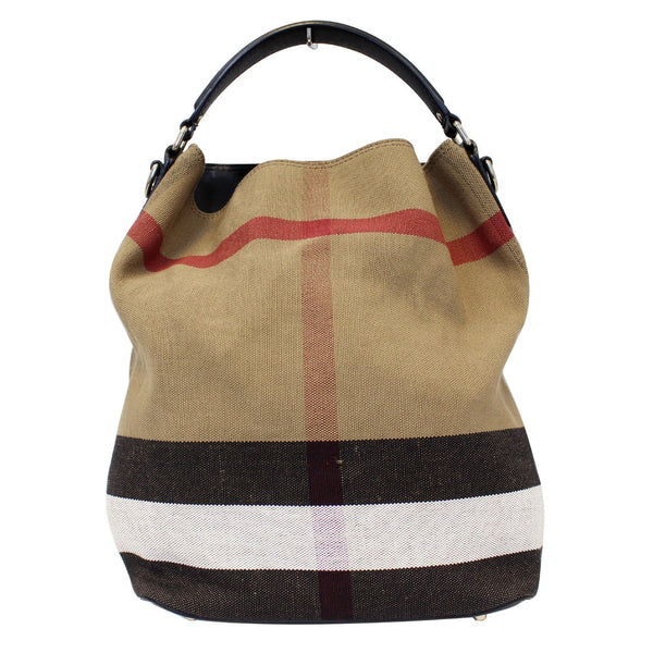 BURBERRY Ashby Medium Check Canvas Hobo Bag-US