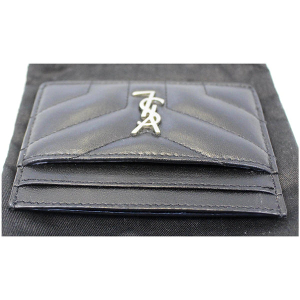 YVES SAINT LAURENT Loulou Matelasse Card Case Holder Black
