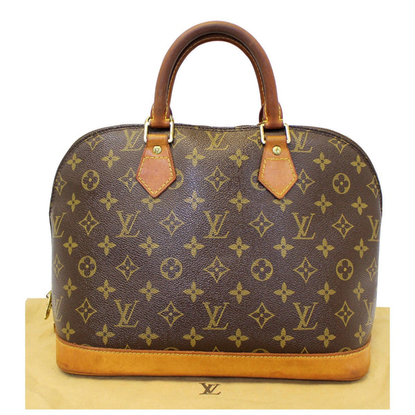 LOUIS VUITTON Alma Monogram Canvas Satchel Bag Brown-US