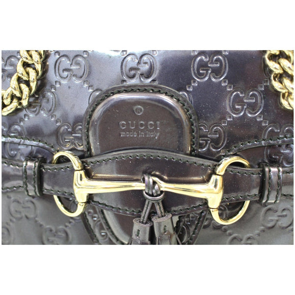 GUCCI Emily Guccissima Chain Shoulder Bag Plum 295402