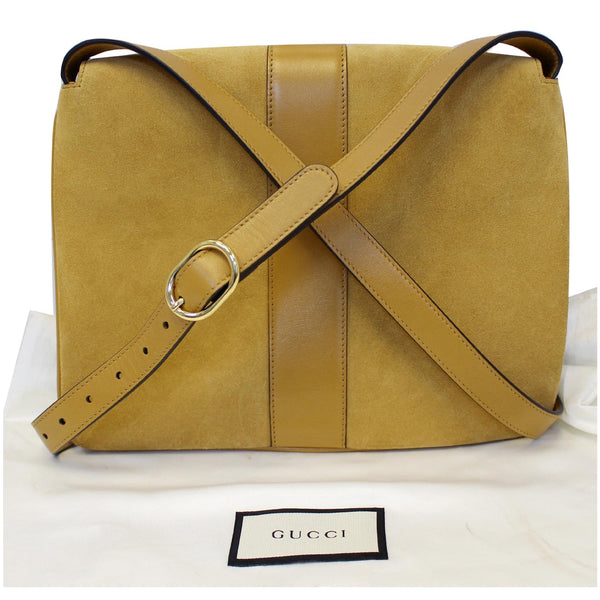 GUCCI Arli Medium Suede Leather Shoulder Crossbody Bag Mustard Yellow