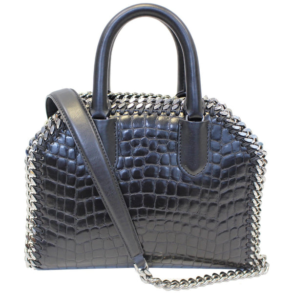 STELLA MCCARTNEY Falabella Box Crocodile Top Handle Bag Black