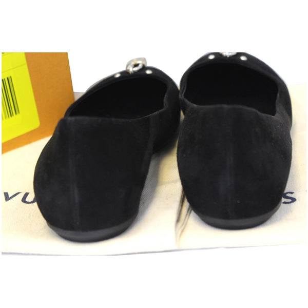 Louis Vuitton Ballerina Flats Black Pinky Swear Suede - back view