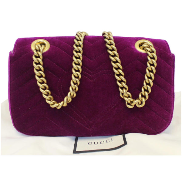 Gucci GG Marmont Velvet Mini Shoulder Crossbody Bag - back view