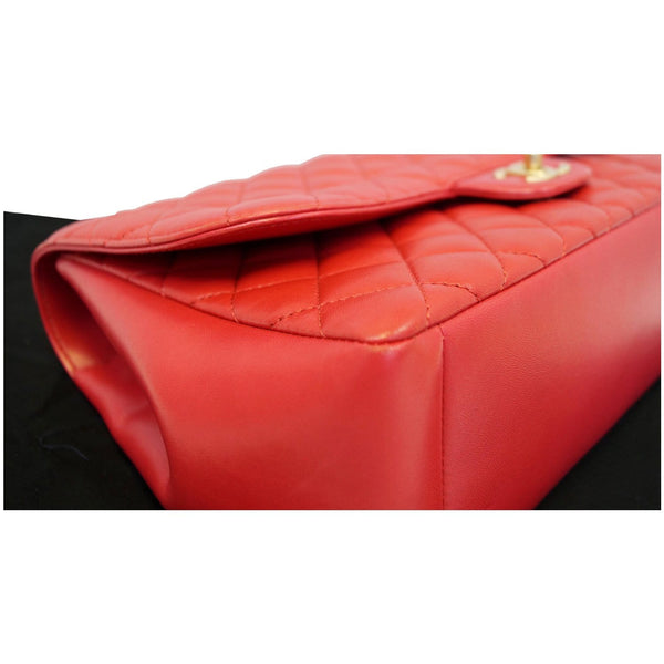 Chanel Jumbo Classic Single Flap Bag Lambskin Leather Red for sale