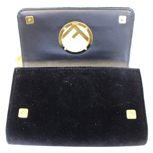 Fendi Wallet Velvet On Chain Crossbody Bag - front view
