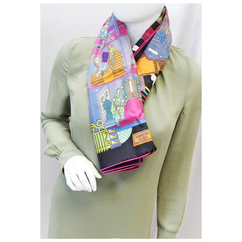 HERMES Twilly Silk La Maison Des Carres Scarf-US