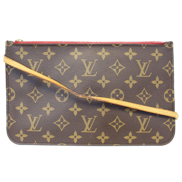 LOUIS VUITTON Pochette Wristlet Pouch Monogram Canvas Neverfull MM/GM Brown