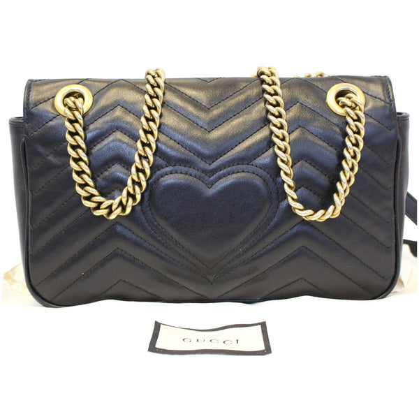 GUCCI GG Marmont Small Matelasse Leather Crossbody Bag Black