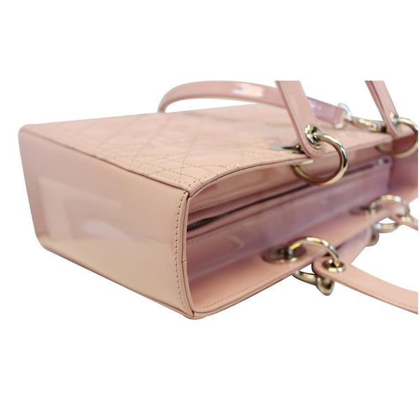 CHRISTIAN DIOR Quilted Patent Leather Lady Dior Large Shoulder Bag-US