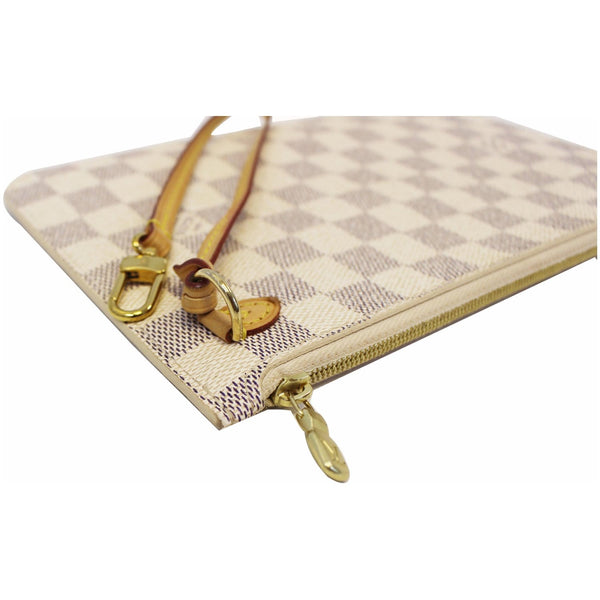 LOUIS VUITTON Pochette Wristlet Pouch Damier Azur Neverfull MM White
