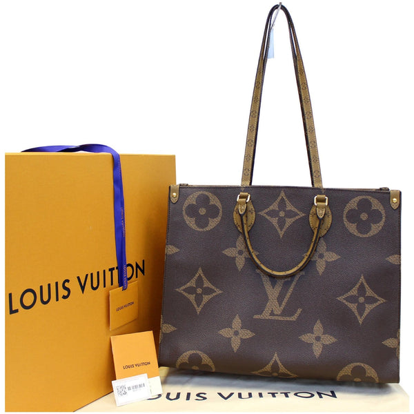LOUIS VUITTON Onthego Reverse Monogram Giant Canvas Shoulder Bag Brown