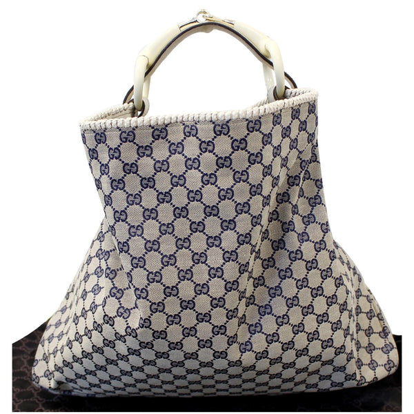 GUCCI Horsebit GG Canvas Large Hobo Bag Blue/White 114900-US