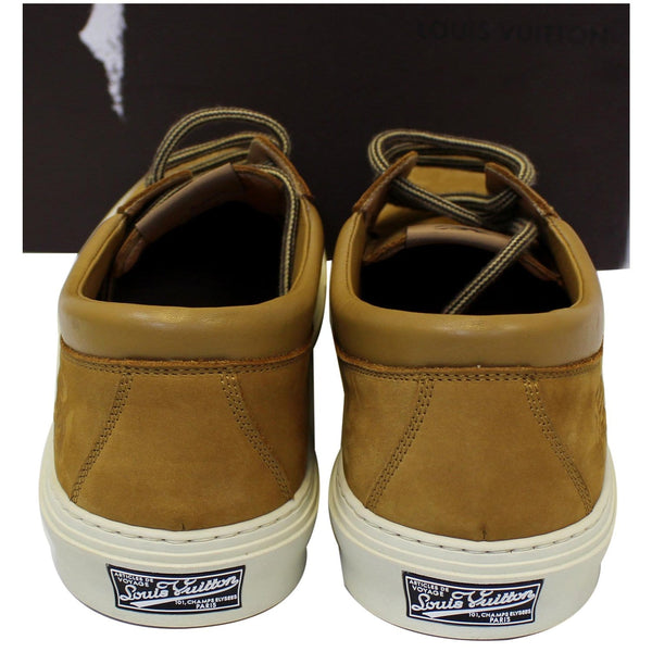 Back view Louis Vuitton Marine Leather Boot Camel Shoes