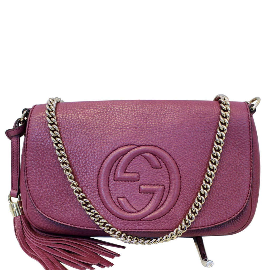Gucci Purple Leather Soho Round Chain Crossbody Mini QFB1F41LU9004