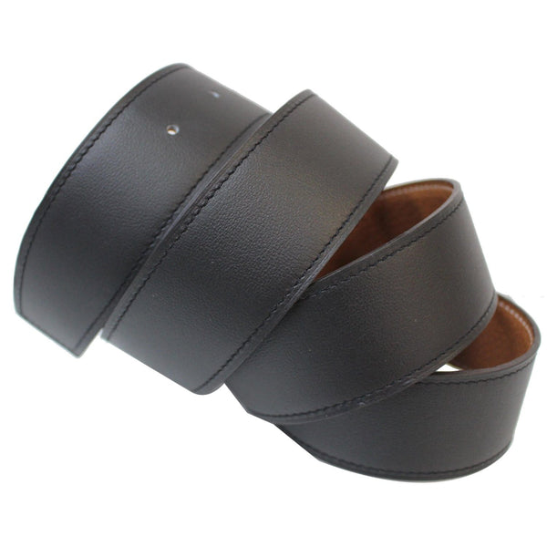 HERMES Reversible Replacement Belt Strap Black/Brown Size 46