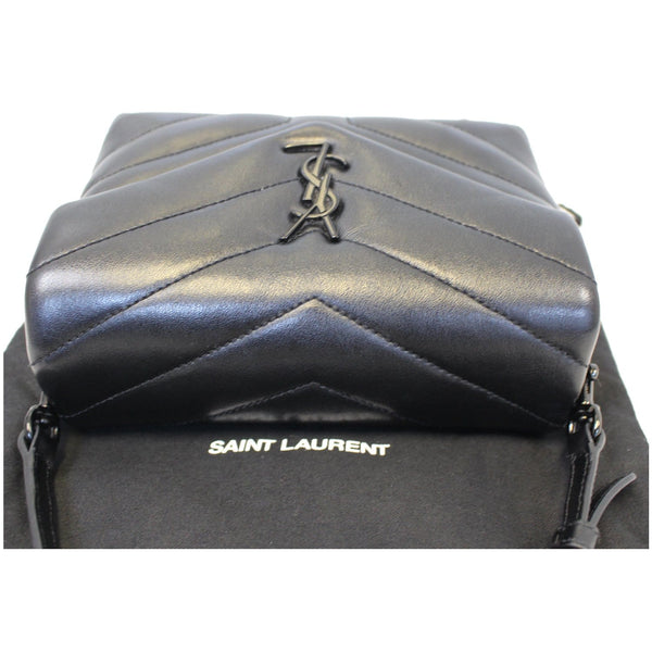 YVES SAINT LAURENT Matelasse Loulou Monogram Calfskin Shoulder Bag Black