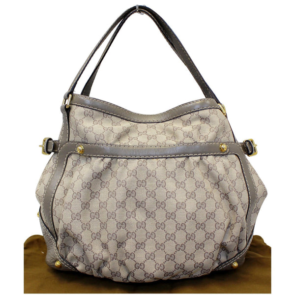 GUCCI Jockey Medium GG Canvas Monogram Tote Bag Beige 203546-US