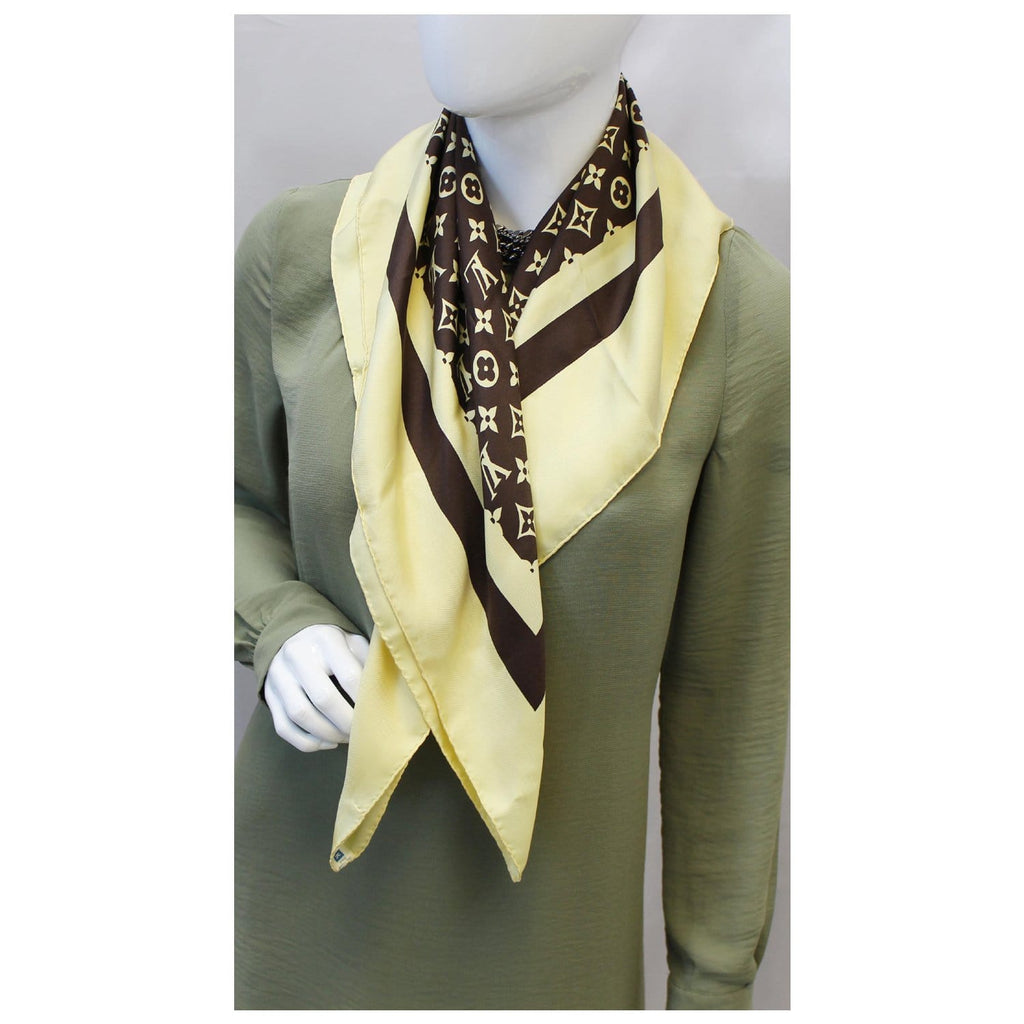 Silk neckerchief Louis Vuitton Brown in Silk - 17730835