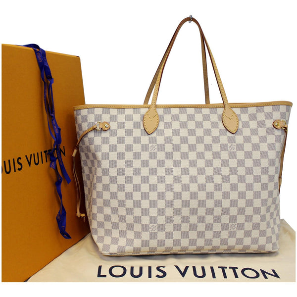 LOUIS VUITTON Neverfull GM Damier Azur Tote Shoulder Bag-US