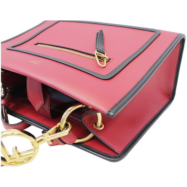 Fendi Runway Leather Tote Bag Red - corner view