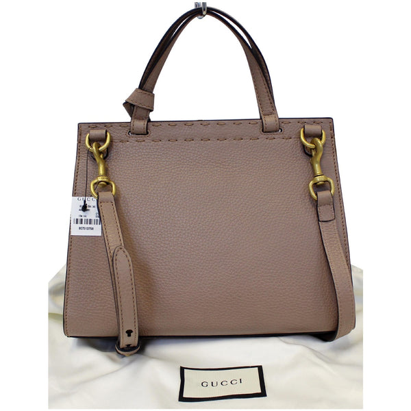 GUCCI GG Marmont Leather Top Handle Shoulder Bag Taupe 442622