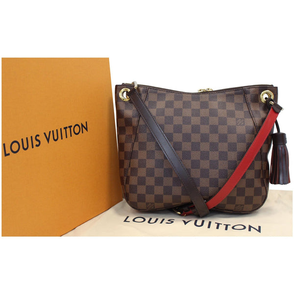 LOUIS VUITTON South Bank Besace Damier Ebene Crossbody Bag Brown