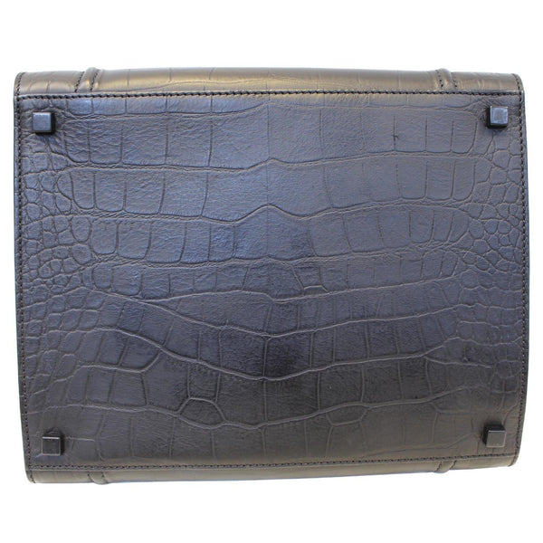 CELINE Croc Stamped Embossed Leather Medium Phantom Luggage Tote Bag-US